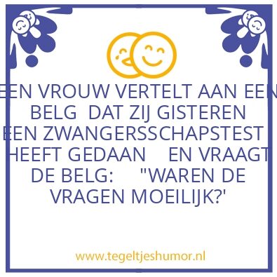 Tegeltje: Zwangersschapstest