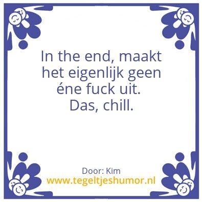 Tegeltje: End