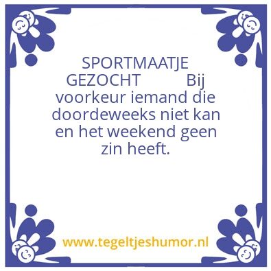 Tegeltje: Sportmaathe