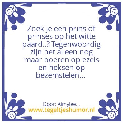 Tegeltje: Witte paard