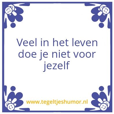Tegeltje: Veel in het leven