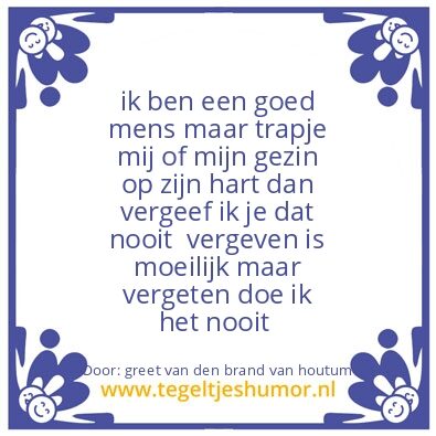 Tegeltje: vergeten