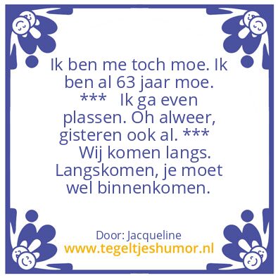 Tegeltje: Eten en drinken