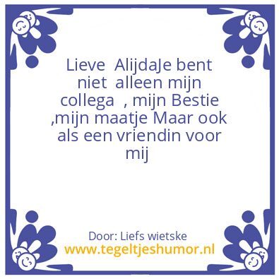 Tegeltje: Alijda