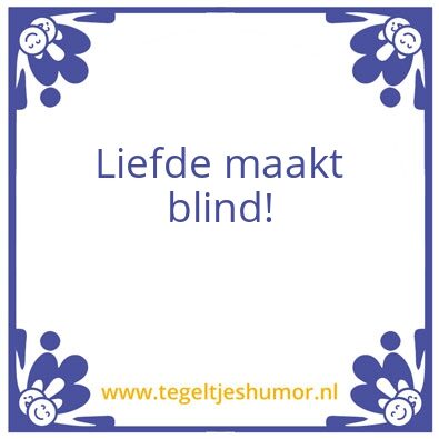 Tegeltje: Blind