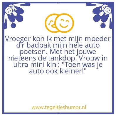 Tegeltje: Vroeger