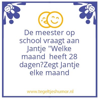 Tegeltje: 28 dagen