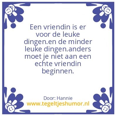 Tegeltje: vriendinnen
