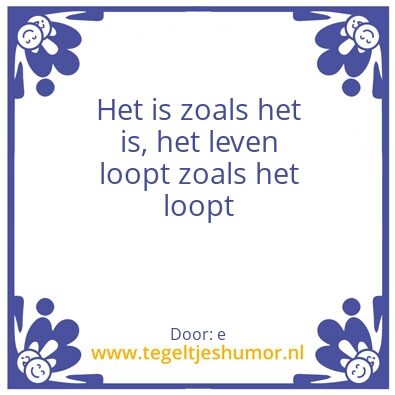 Tegeltje: het is zoals het is