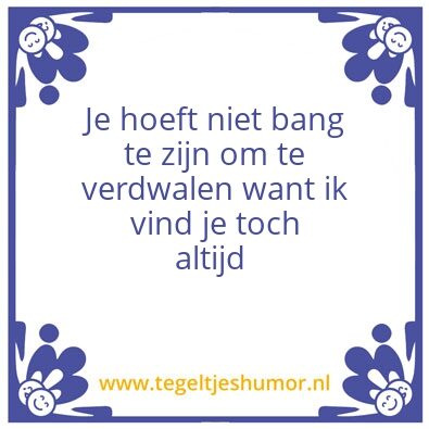 Tegeltje: Verdwalen