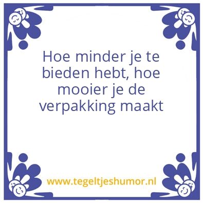 Tegeltje: De verpakking