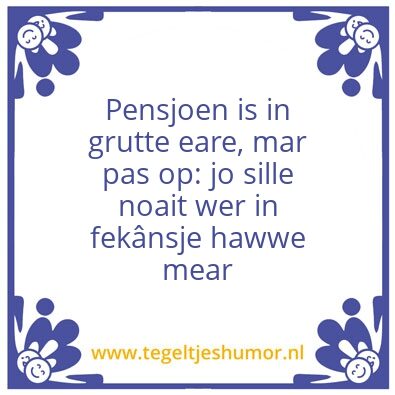 Tegeltje: Pensjoen