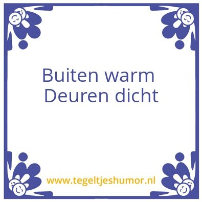 Tegeltje: Warmte
