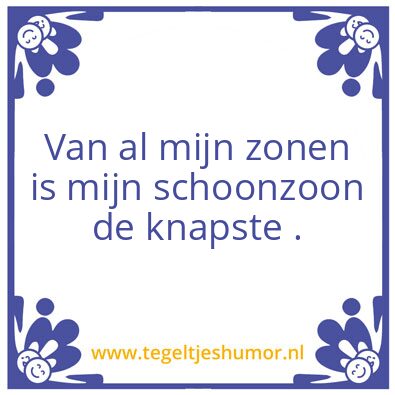 Tegeltje: Schoonzoon