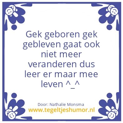 Tegeltje: Gek