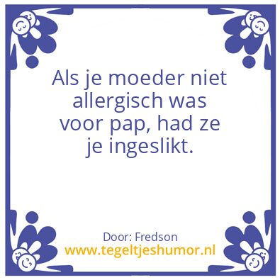 Tegeltje: Allergisch