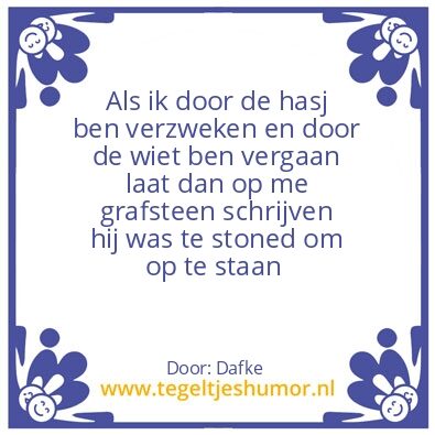 Tegeltje: Droge humor