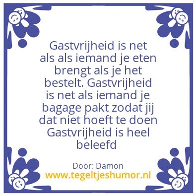 Tegeltje: Gastvrijheid