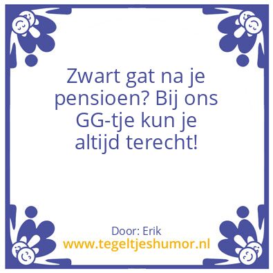 Tegeltje: Afscheid van het werk