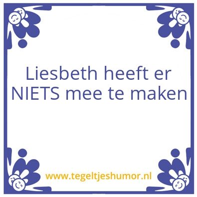 Tegeltje: Liesbeth