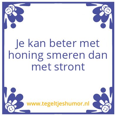 Tegeltje: honing