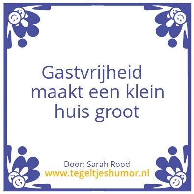 Tegeltje: gastvrijheid
