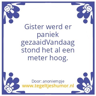 Tegeltje: paniek