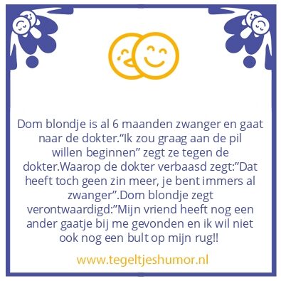 Tegeltje: Dom blondje
