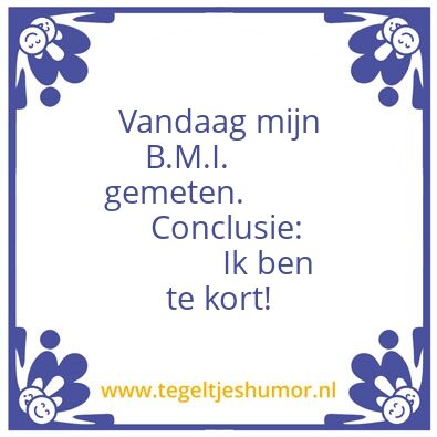 Tegeltje: Bmi