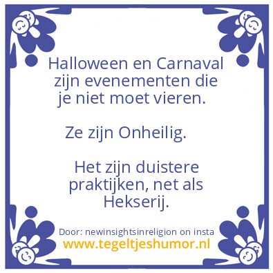 Tegeltje: Halloween en Carnaval.