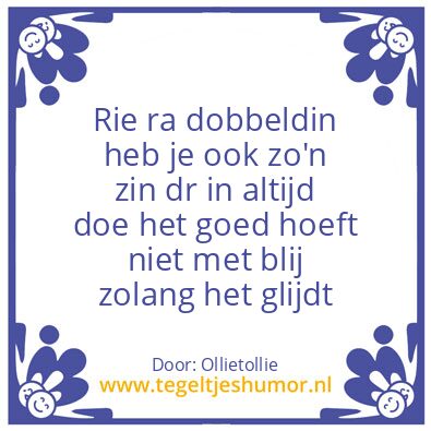 Tegeltje: Dinnetje