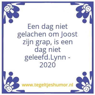 Tegeltje: Grap