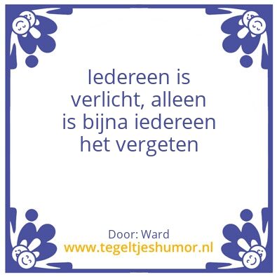 Tegeltje: Verlichting