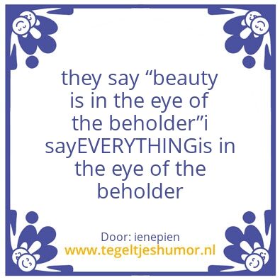 Tegeltje: beauty