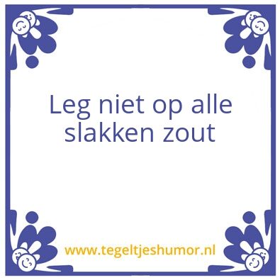 Tegeltje: Zout