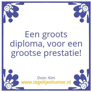 Tegeltje: Eline’s diplom