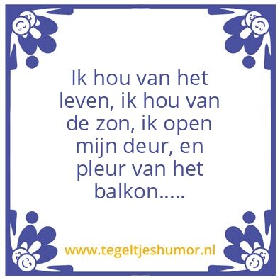 Tegeltje: levensgenieter