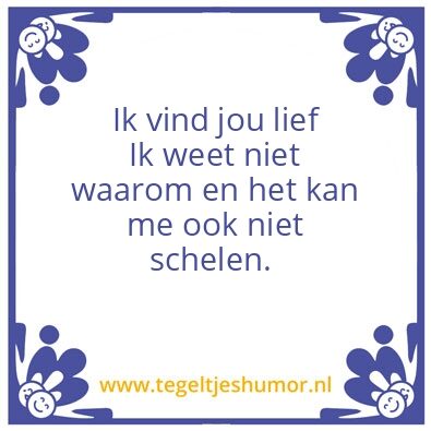 Tegeltje: Lief