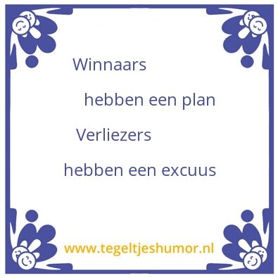 Tegeltje: Winnaars vs verliezers