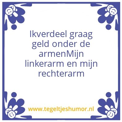 Tegeltje: Arm