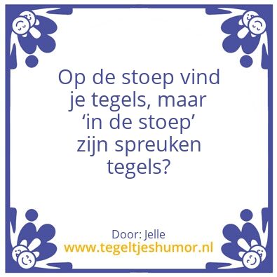 Tegeltje: Tegeltje aan de wand