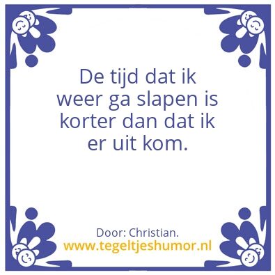 Tegeltje: Slapen