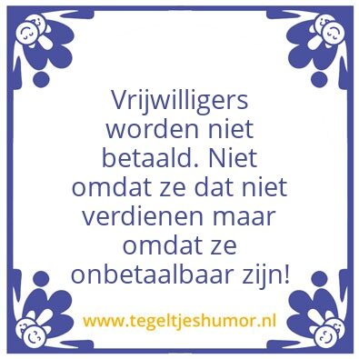 Tegeltje: Vrijwilliger