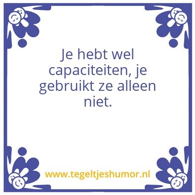 Tegeltje: Capaciteiten