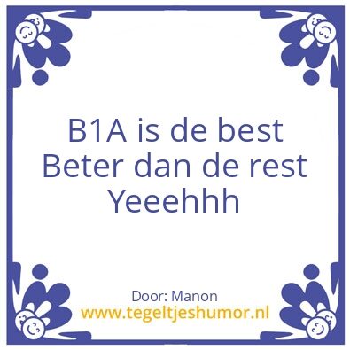 Tegeltje: B1A