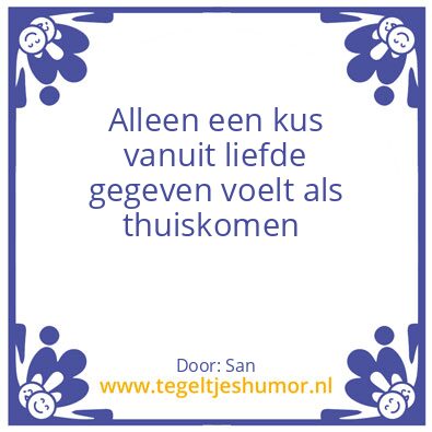 Tegeltje: Kus