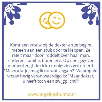 Tegeltje: Vrouw bij de dokter
