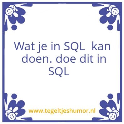 Tegeltje: SQL
