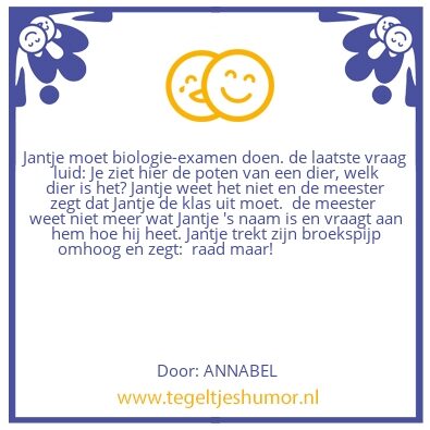 Tegeltje: Biologie-examen