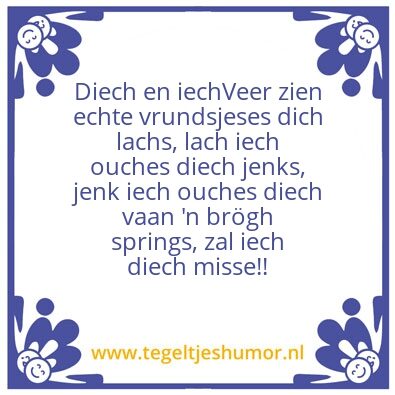 Tegeltje: Diech en iech